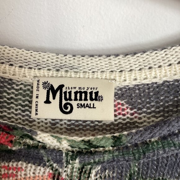 Show Me Your Mumu Lightweight Oversized Floral Knit Bonfire Sweater Size Small - Picture 6 of 7